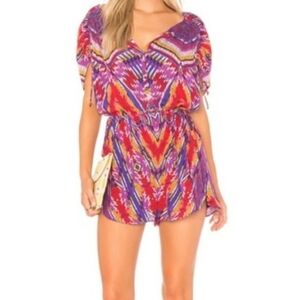 Free People Dream All Night Romper Multi Color Print XS